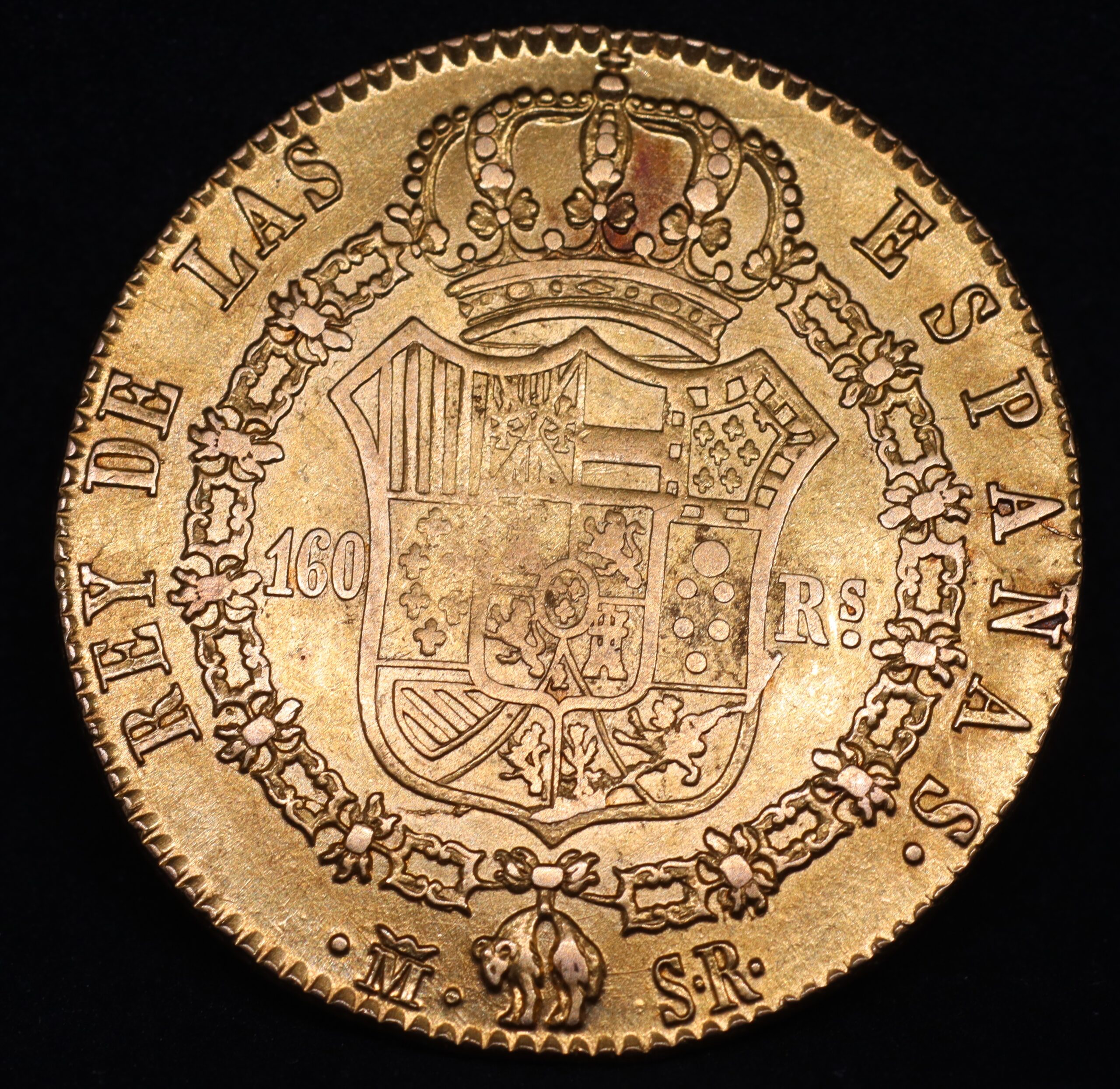 Moeda de ouro de 160 Reales Fernando VII 1822 Madrid - Imagem 2