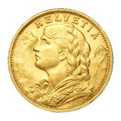 Moeda de ouro 20 Francos Suiços "Vreneli" 6,452 g - anos aleatórios