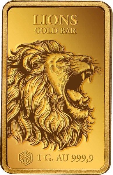 Moeda de 1g ouro Leão República da Gâmbia 200 Dalasis