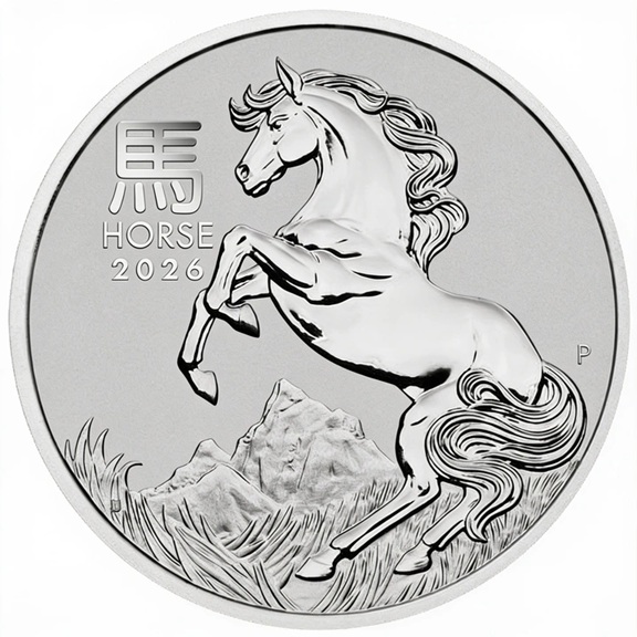 1/10 onça Platina Horse 2026 Perth Mint